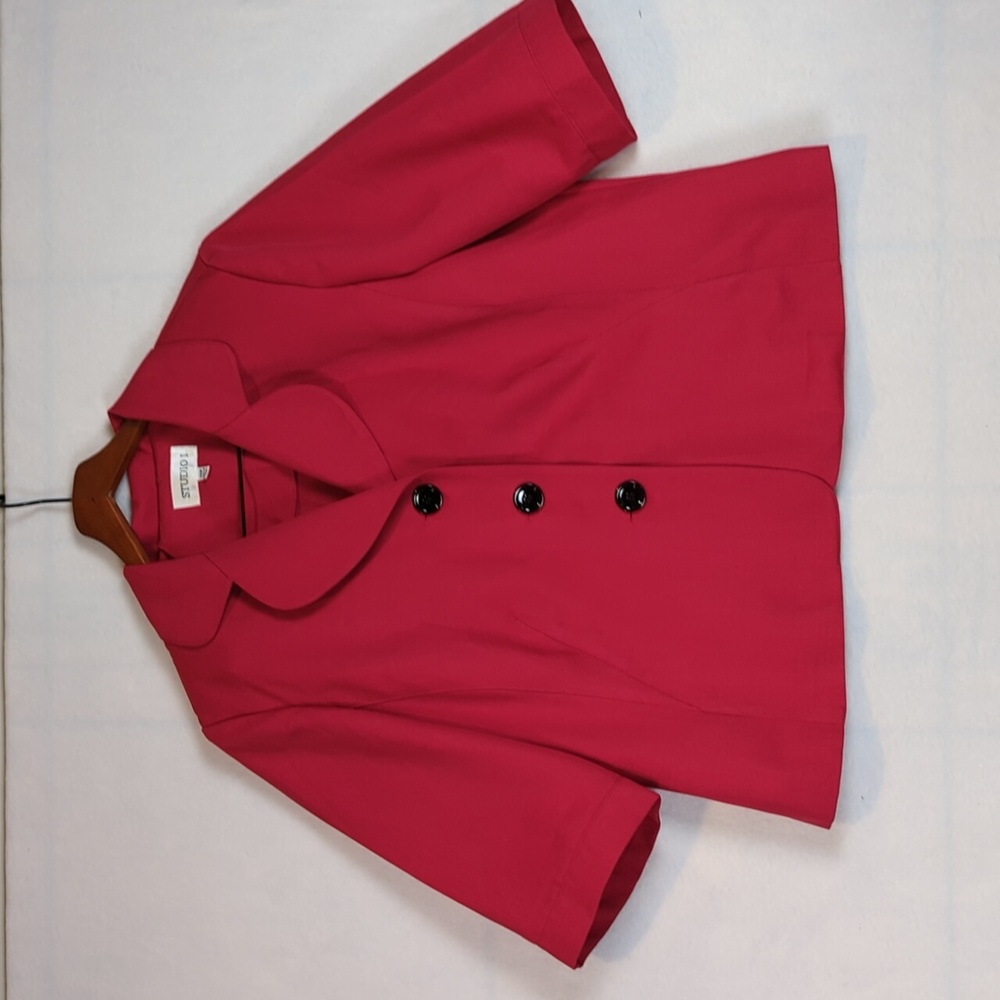Studio 1 Vibrant Pink Boxy Coquette Blazer‎ 18W